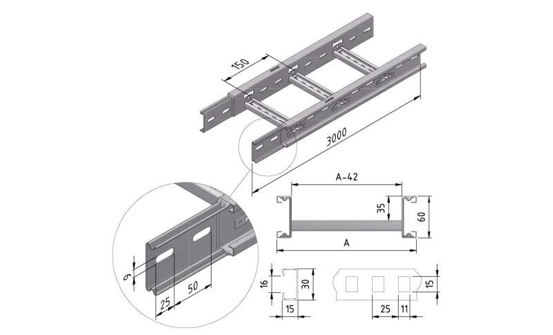 Cable ladder fire resistant