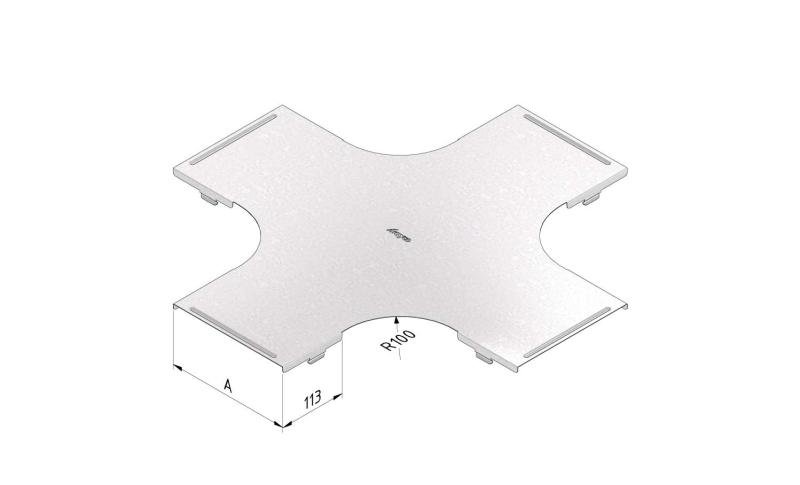 Cable tray cover X-piece