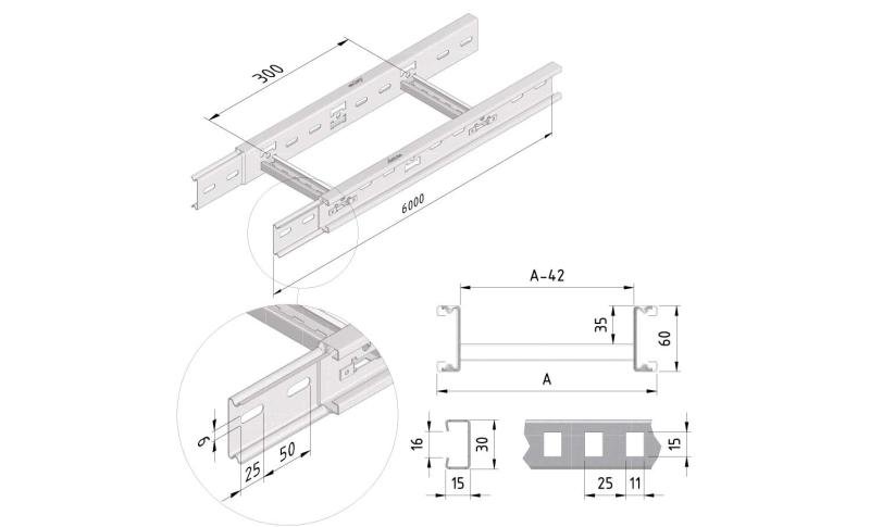 Kabelladder ineenschuifbaar