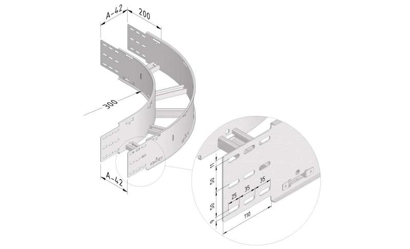 Horizontale bocht CLF160