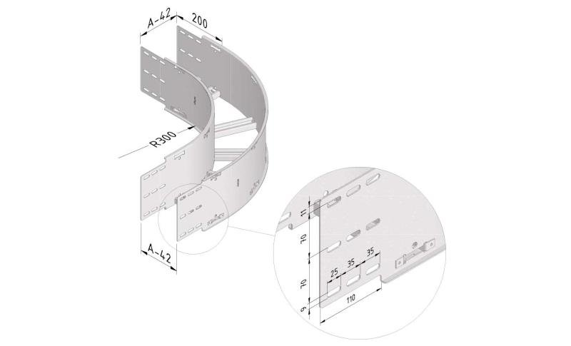 Horizontale bocht CLF200