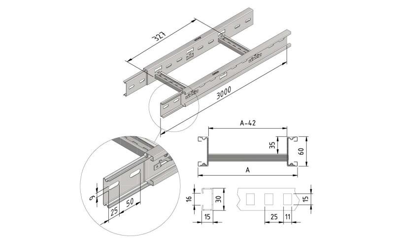 Kabelleiter integr. Verbinder