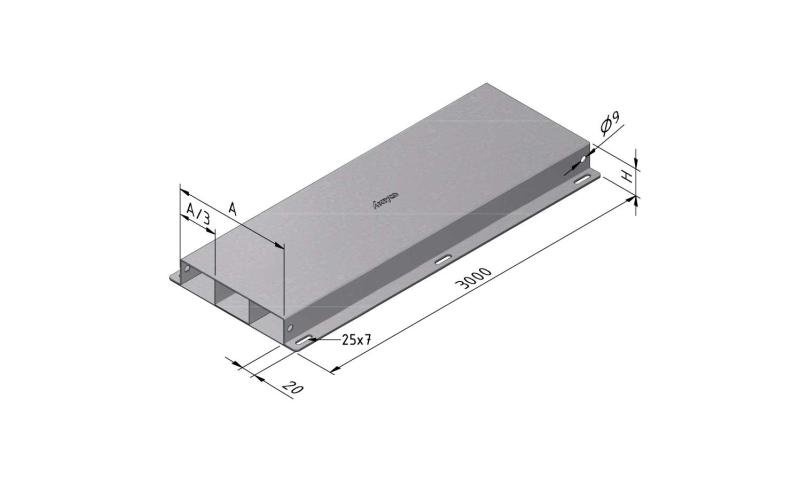 Floor duct light 3 comp.