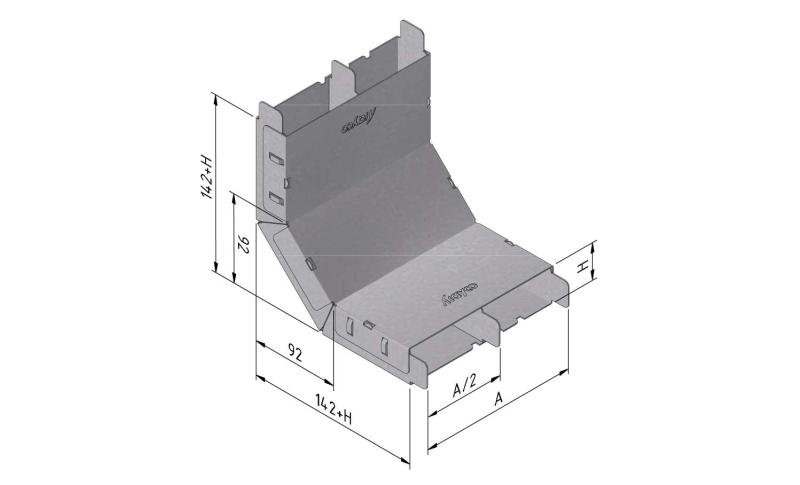 Floor duct rising bend 2 comp.