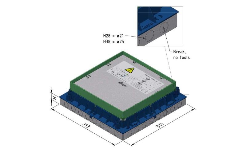 Floorbox square 300