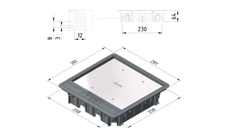 Hinged cover sq. carpet edge