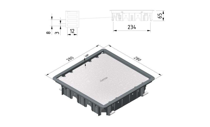 Blind cover sq.raised floor