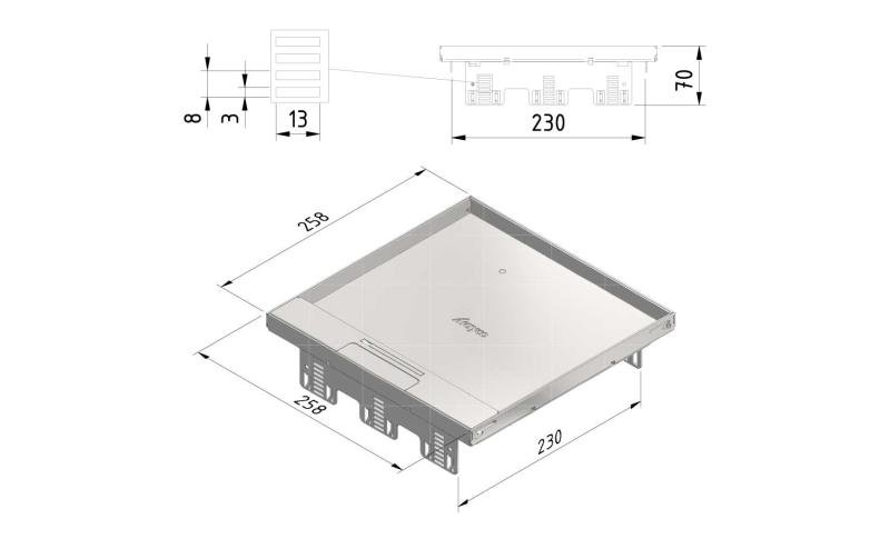 Klappdeckel quadratisch