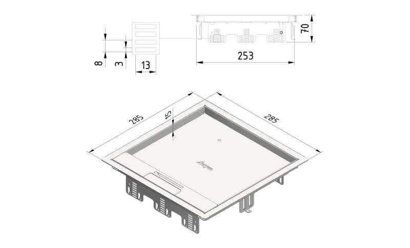 Couv. charn. carré bord tapis