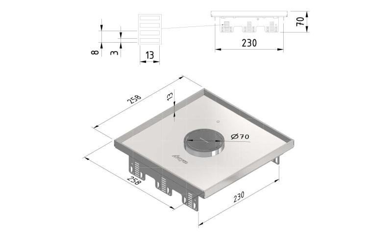 Fliesenrahmen quadr. wd.